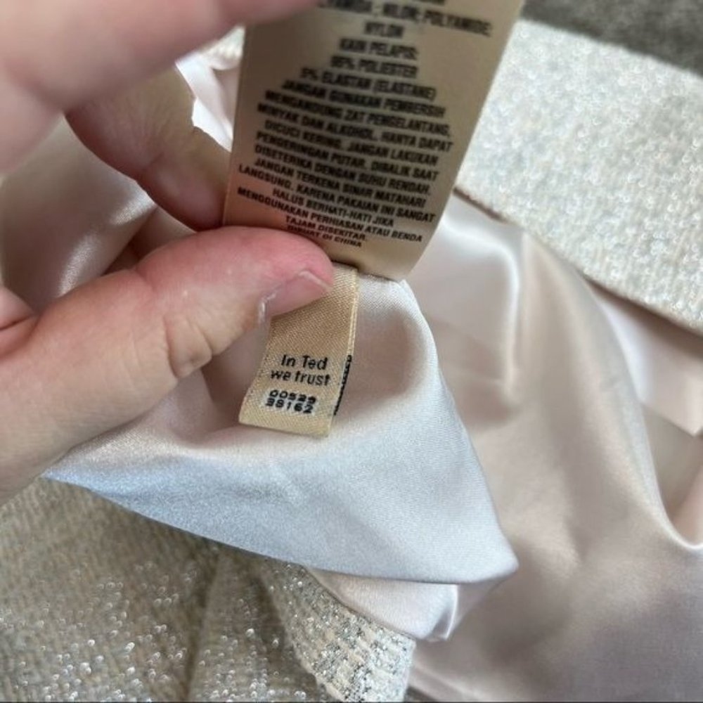 TED BAKER Langley Filippa Strapless Metallic Dress - Picture 13 of 14